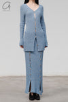 BASERANGE Loulou Cardigan KLOUC-CO-AU23 Blue Mix